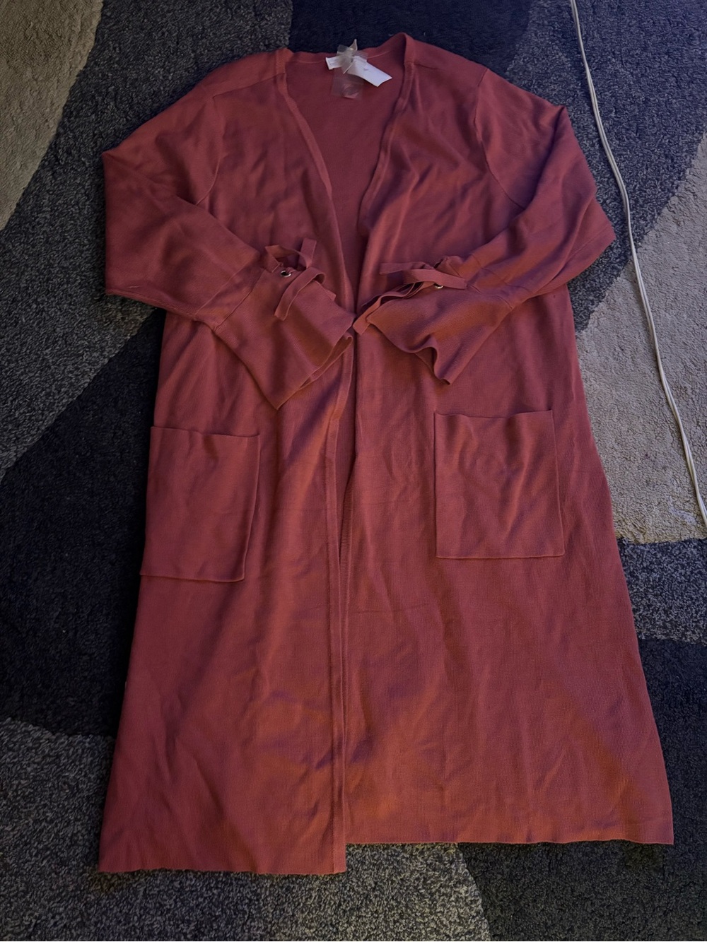 Long Open-Front Duster Cardigan in Dusty Rose by Kim Gravel